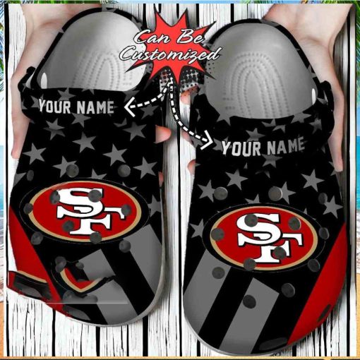 Custom American 49ers Black Crocs