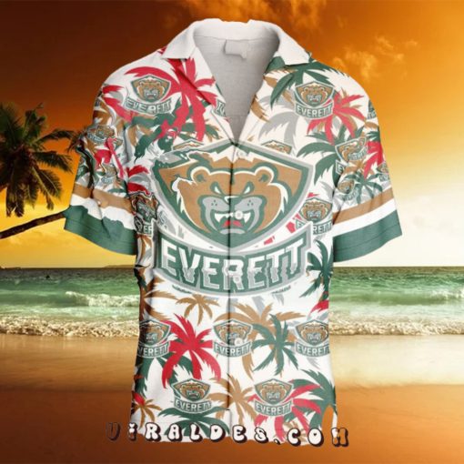 Custom Everett Silvertips Using Away Jersey Color Hawaiian Shirt