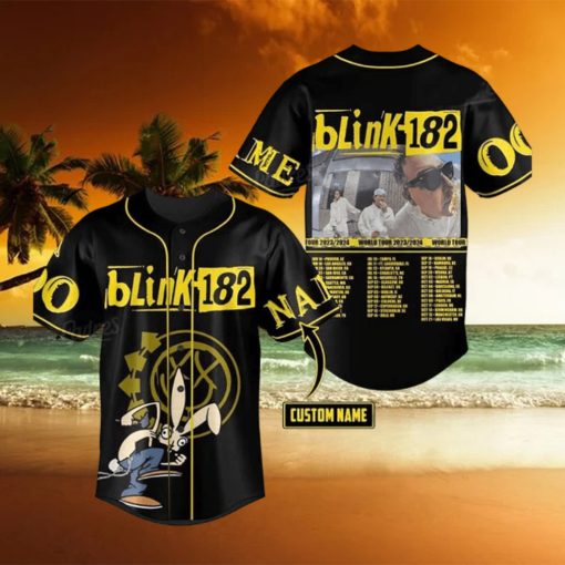 Custom Name And Number Blink 182 World Tour 2024 Baseball Jersey Shirt