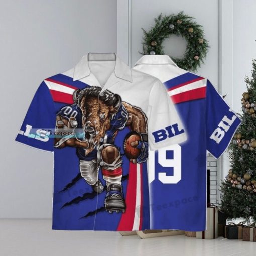 Custom Name And Number Buffalo Bills Fighting Bull Hawaiian Shirt