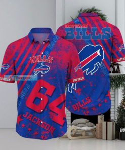 Custom Name And Number Buffalo Bills Stripe And Stain Hawaii Shirt