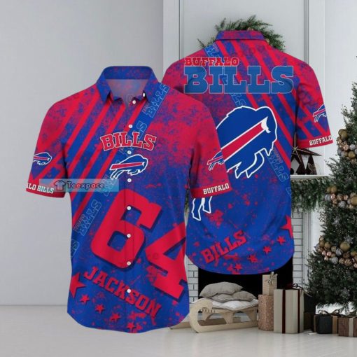 Custom Name And Number Buffalo Bills Stripe And Stain Hawaii Shirt