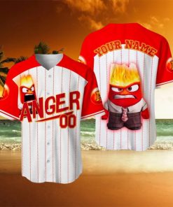 Custom Name And Number Inside Out Anger Baseball Jersey Shirt