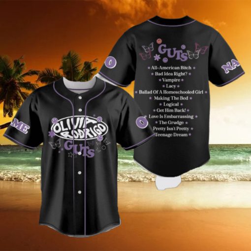 Custom Name And Number Olivia Rodrigo Guts Album Tracklist Baseball Jersey Shirt