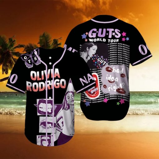 Custom Name And Number Olivia Rodrigo Guts World Tour Baseball Jersey Shirt