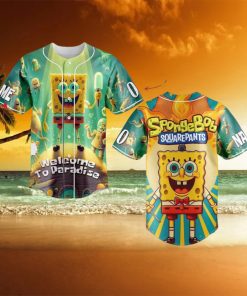 Custom Name And Number Spongebob Squarepants Cartoon Baseball Jersey