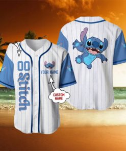 Custom Name And Number Stitch Lilo Cartoon Baseball Jersey Shirt