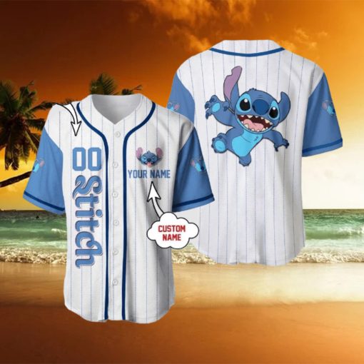 Custom Name And Number Stitch Lilo Cartoon Baseball Jersey Shirt