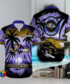 Custom Name Baltimore Ravens Hawaiian Shirt Football Lover Christmas Gift Aloha