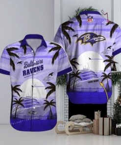 Custom Name Baltimore Ravens Hawaiian Shirt NFL Football Hawaiian Shirt Outfit