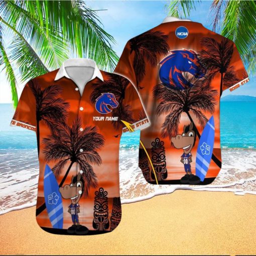 Custom Name Boise State Broncos NCAA Bold Logo Aloha Hawaiian Shirt