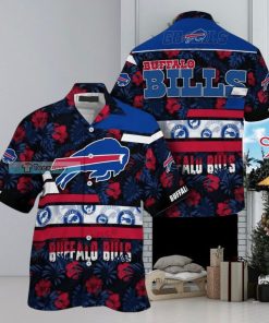 Custom Name Buffalo Bills Red Bloom Pattern Hawaii Shirt