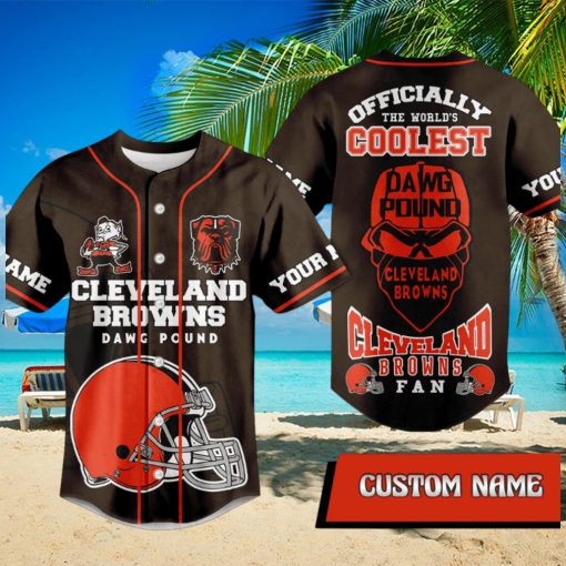 Custom Name Cleveland Browns Dawg Pound Offically The World’s Coolest Cleveland Browns Fan Baseball Jersey