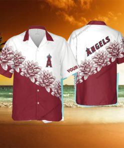 Custom Name MLB Los Angeles Angels Gift Logo All Over Print Hawaiian Shirt Flower Men And Women Gift