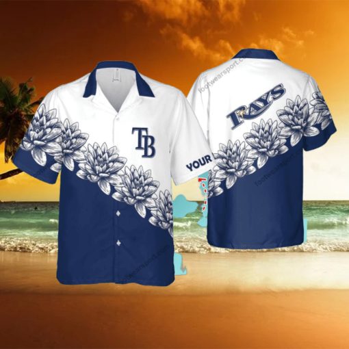 Custom Name MLB Tampa Bay Rays Natural New Beach Hawaiian Shirt Flower Gift For Fans