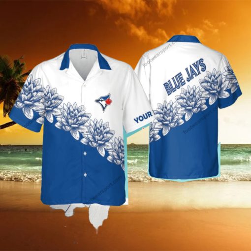 Custom Name MLB Toronto Blue Jays Latest AOP Hawaiian Shirt Flower Men And Women Gift