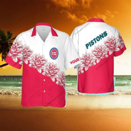 Custom Name NBA Detroit Pistons Top New AOP Hawaiian Shirt Flower Gift For Fans