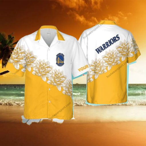 Custom Name NBA Golden State Warriors Best Logo 3D Hawaiian Shirt Flower For Men And Women