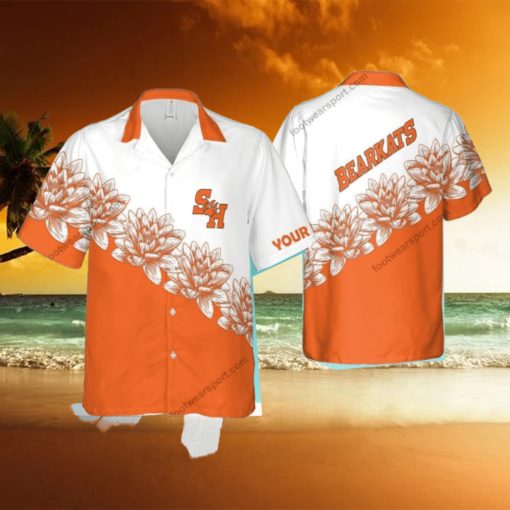 Custom Name NCAA Sam Houston Bearkats Vacation Wear Beach Hawaiian Shirt Flower For Men And Women