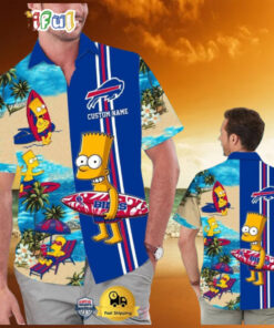 Custom Name NFL Buffalo Bills Special Bart Simpson Tropical Hawaiian Shirt