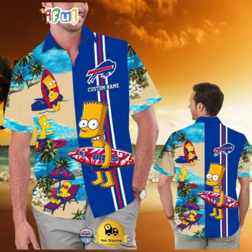 Custom Name NFL Buffalo Bills Special Bart Simpson Tropical Hawaiian Shirt