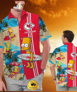 Custom Name NFL Kansas City Chiefs Special Bart Simpson Tropical Hawaiian Shirt