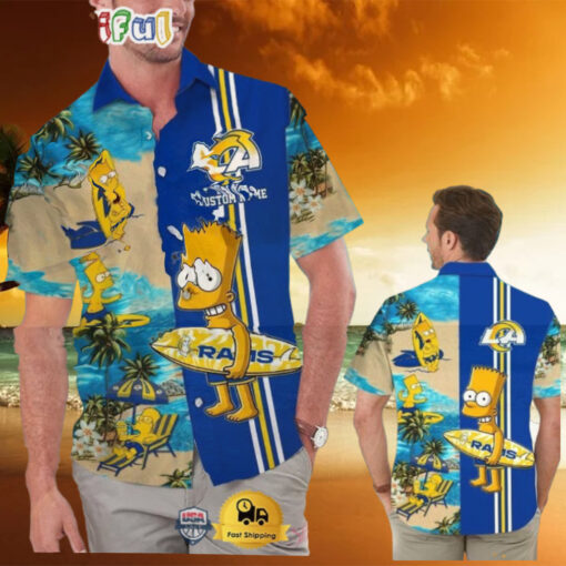 Custom Name NFL Los Angeles Rams Special Bart Simpson Tropical Hawaiian Shirt