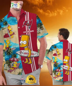 Custom Name NFL Tampa Bay Buccaneers Special Bart Simpson Tropical Hawaiian Shirt