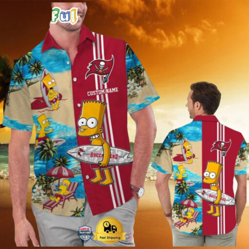 Custom Name NFL Tampa Bay Buccaneers Special Bart Simpson Tropical Hawaiian Shirt