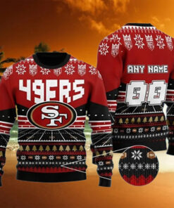 Custom Name San Francisco 49ers Ugly Christmas Sweater