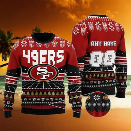 Custom Name San Francisco 49ers Ugly Christmas Sweater