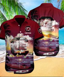 Custom Name South Carolina Gamecocks NCAA Print Beach Hawaiian Shirt