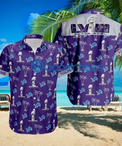 Custom Name Super Bowl LVIII Detroit Lions Purple Hawaiian Shirt Trends For Men Women Gift