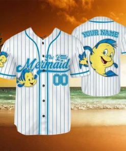 Custom Name The Little Mermaid Flounder Baseball Jersey