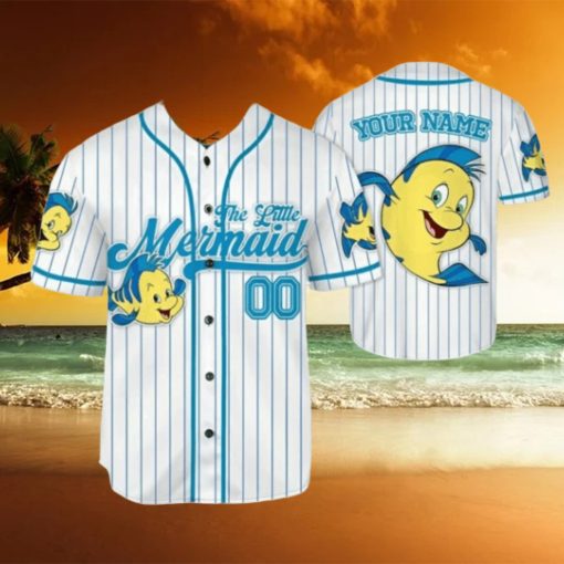 Custom Name The Little Mermaid Flounder Baseball Jersey