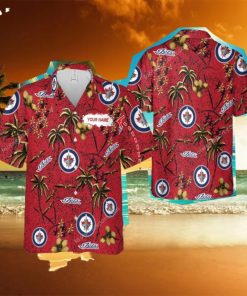 Custom Name Winnipeg Jets 3D 3D Hawaiian Shirt Gold Flower Vintage For Men And Women