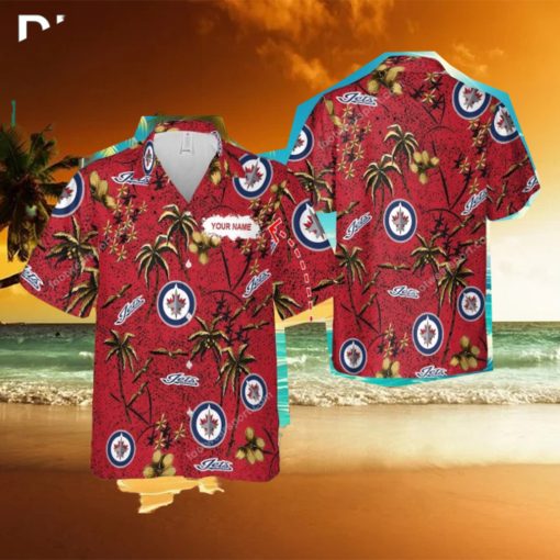 Custom Name Winnipeg Jets 3D 3D Hawaiian Shirt Gold Flower Vintage For Men And Women