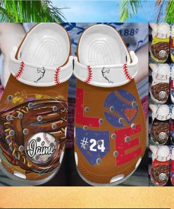 Custom Number Colorful Baseball Home Plate Clogs Shoes