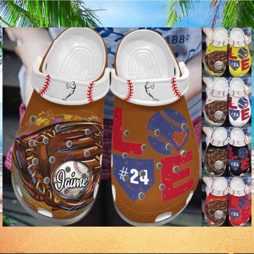 Custom Number Colorful Baseball Home Plate Clogs Shoes