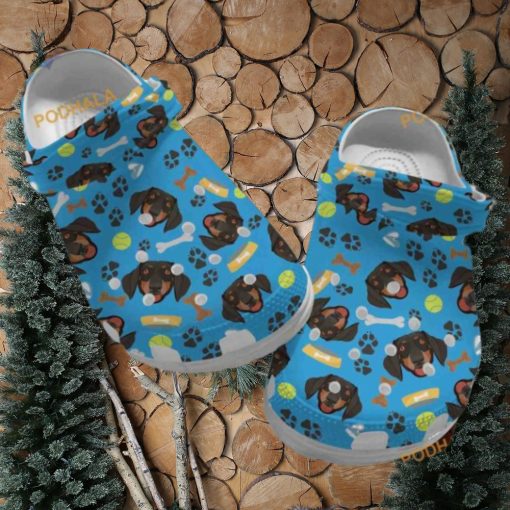 Custom Personalized Cute Dachshund Pattern Clog Crocs for Fans