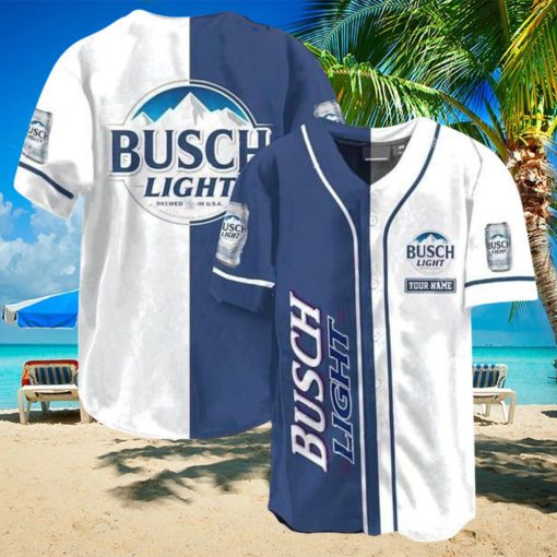 Custom Personalized White Busch Light Beer Baseball Jersey