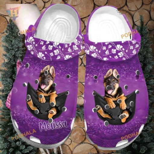 Custom Photo And Name Of Dog Purple Clogs Shoes for Dog Owners