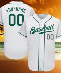 Custom White Kelly Green Light Gray Authentic Baseball Jersey