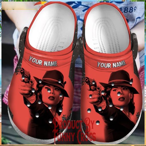 Customized Captain America Peggy Carter Red Crocs