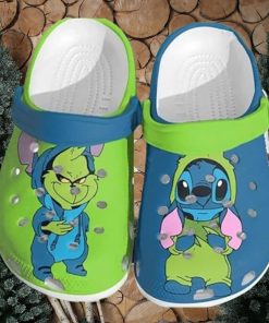 Customized Grinch and Stitch Shoes