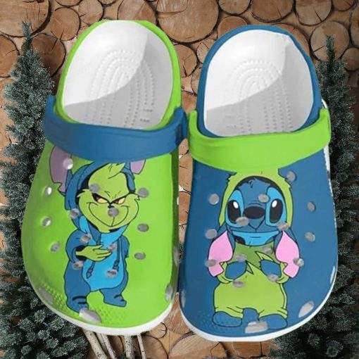 Customized Grinch and Stitch Shoes