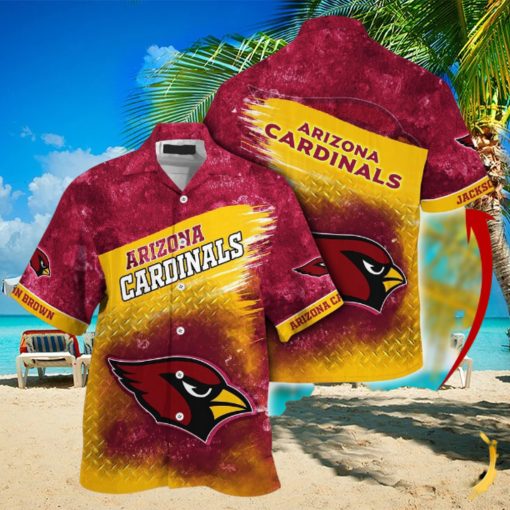 Customized NFL Arizona Cardinals Hawaiian Shirt Metal Pattern Aloha Shirt