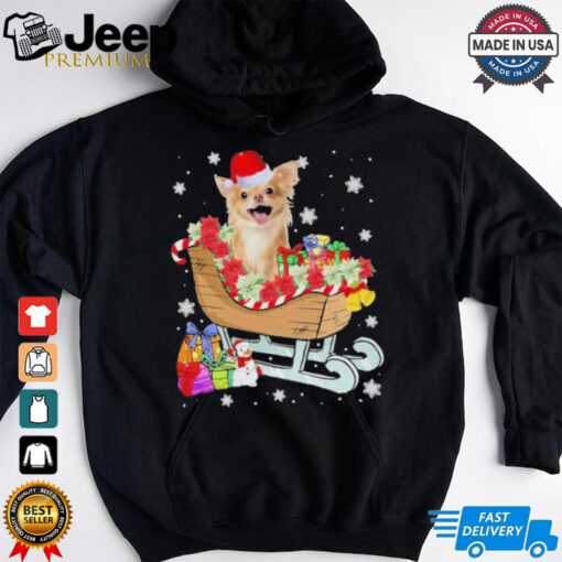 Cute Chihuahua Dog Christmas Santa Hat Xmas Puppy Lover Shirt