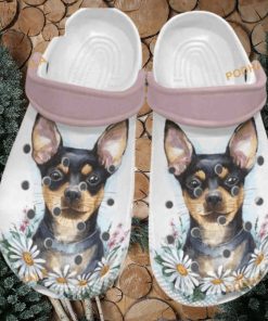 Cute Chihuahua Painting Watercolor Art Puppy Crocs Daisy Style