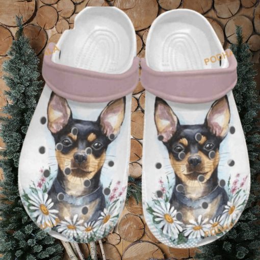 Cute Chihuahua Painting Watercolor Art Puppy Crocs Daisy Style